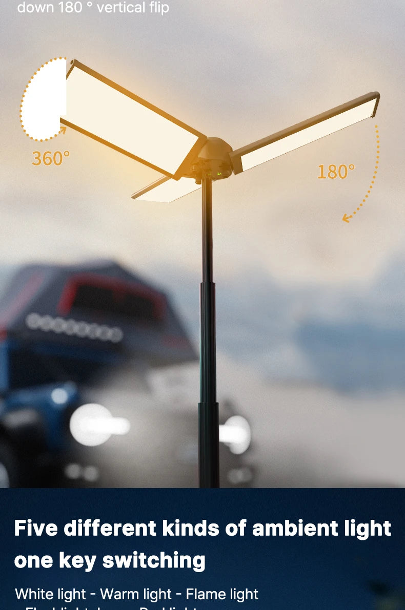 FieldLux™ Telescopic Camp Lantern - 8000mAh Power Bank & Tripod Light