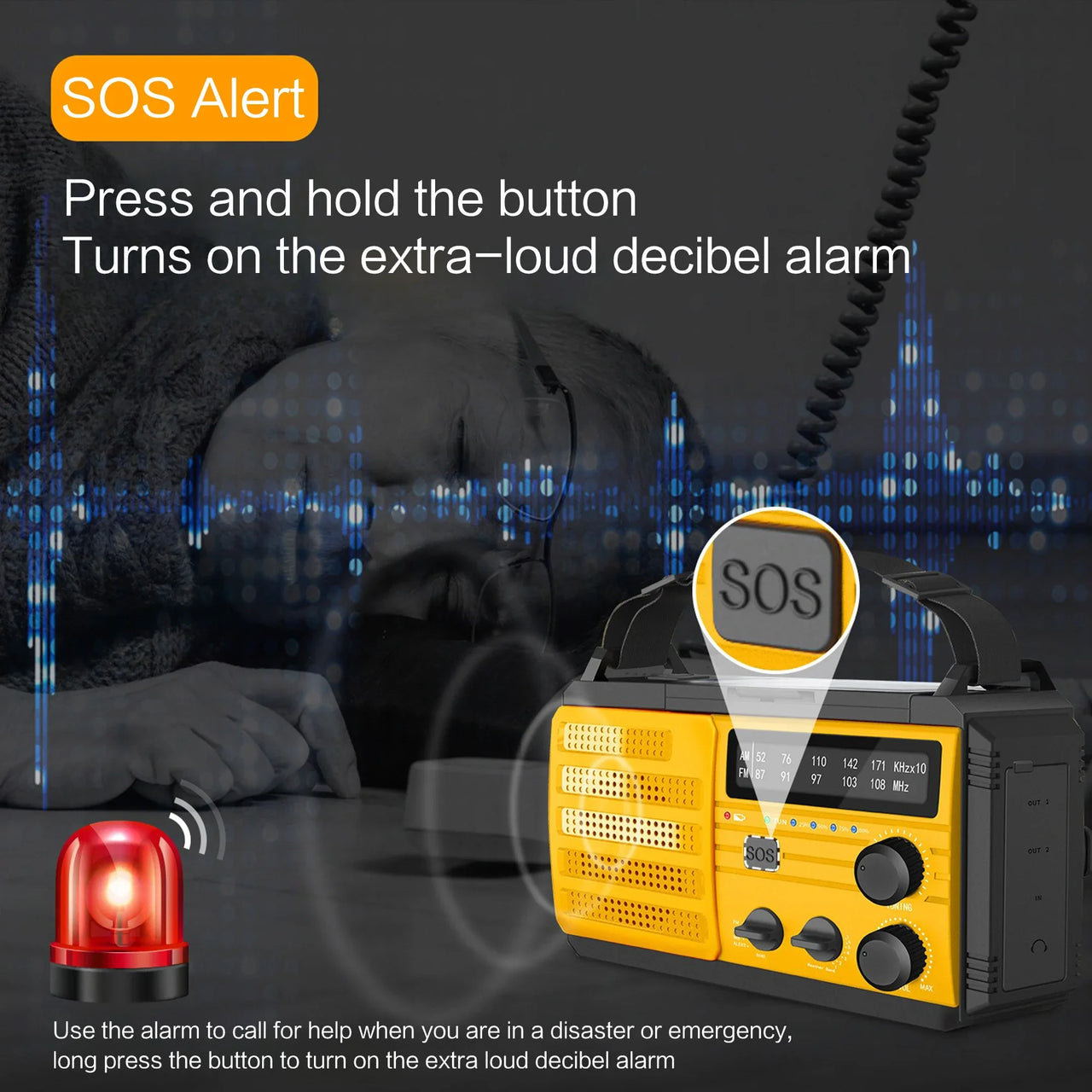 FieldLux™ - Solar Hand Crank Emergency Radio - USB Charger & LED Light