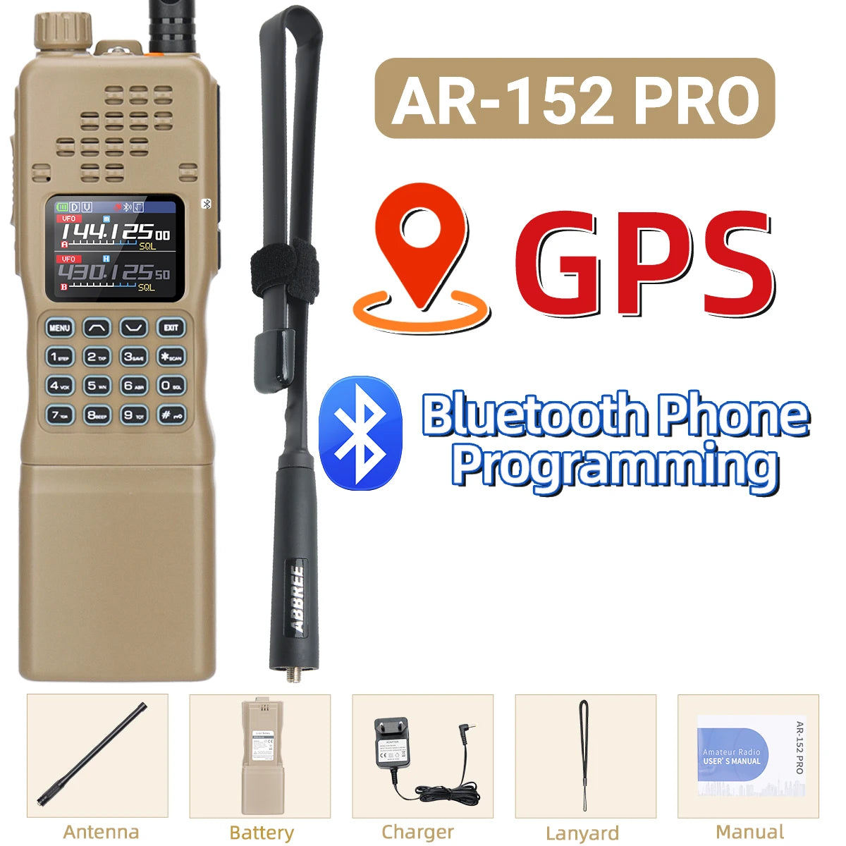 BattleGear™ AR-152 Pro Field Radio - Long-Range GPS Two-Way Transceiver