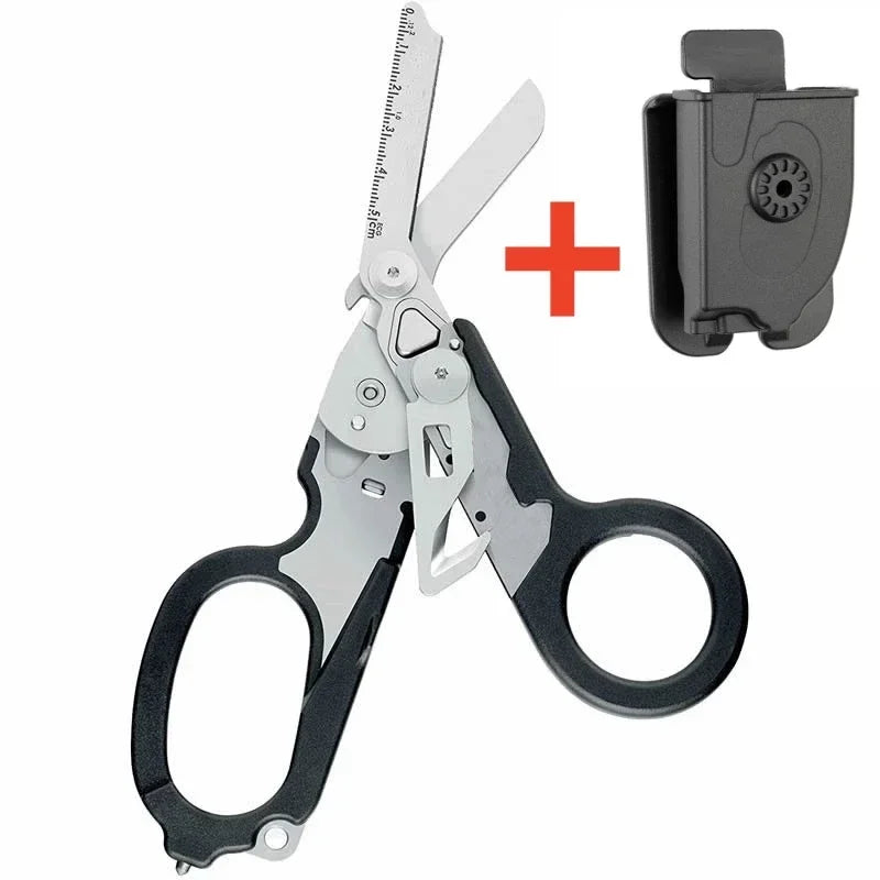 BattleGear™ RaptorFold Tactical Folding Scissors - Multi-Tool for First Aid, Outdoor & Emergency