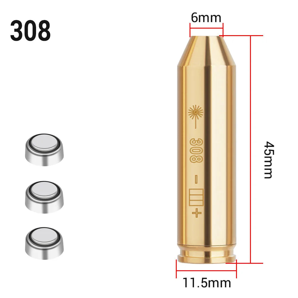 Red Dot Laser Brass Boresighter – Multi-Caliber Precision Zero Tool