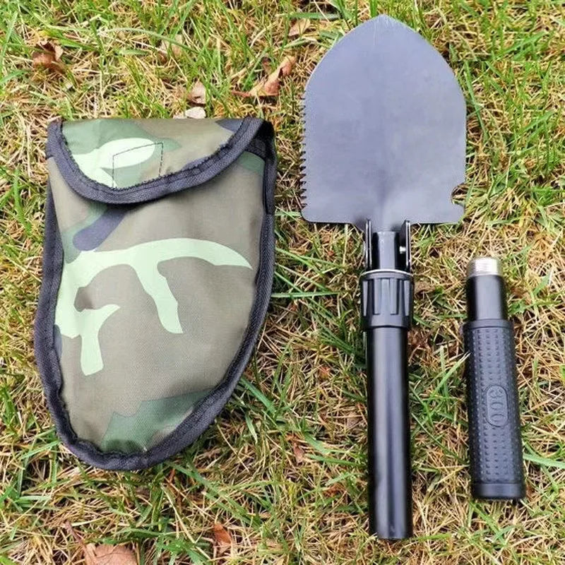 Tactical Folding Shovel – Military Entrenching Tool with Pouch