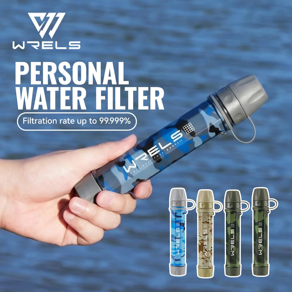 AquaTrek™ Carbon Fiber Water Filter Straw - Portable Survival Purifier Set