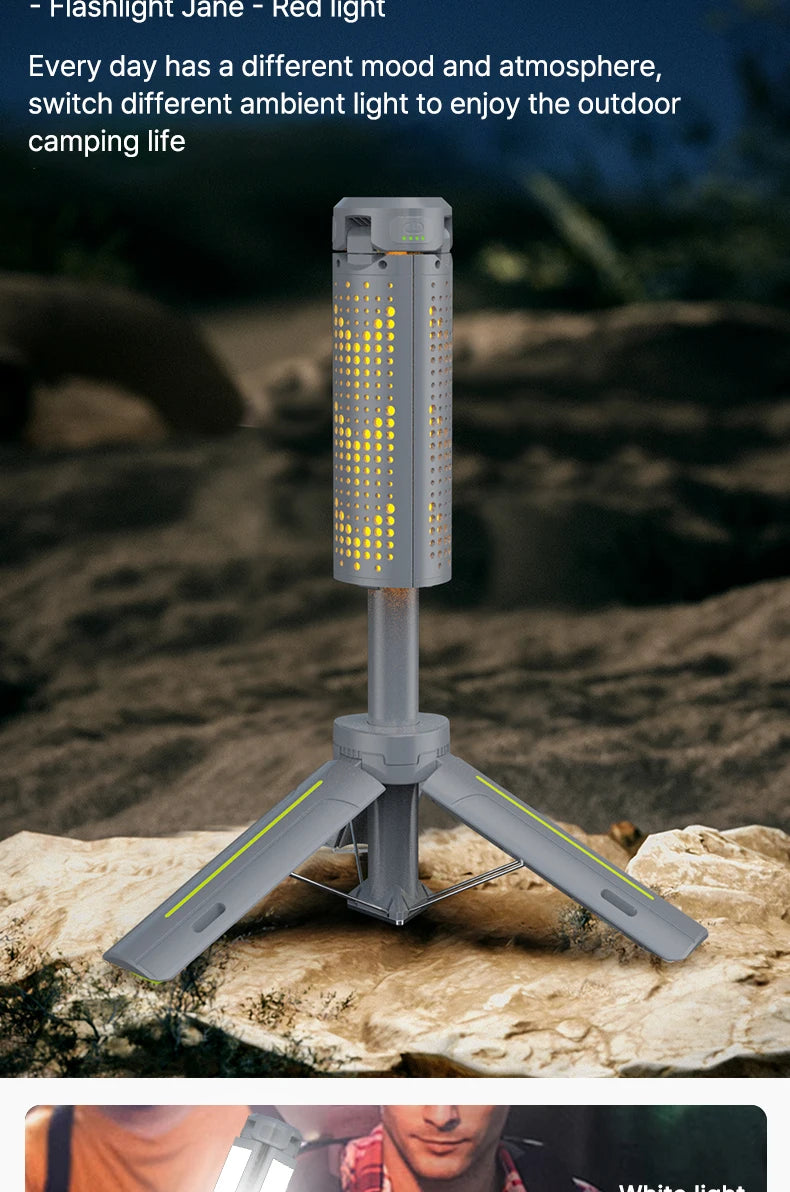 FieldLux™ Telescopic Camp Lantern - 8000mAh Power Bank & Tripod Light