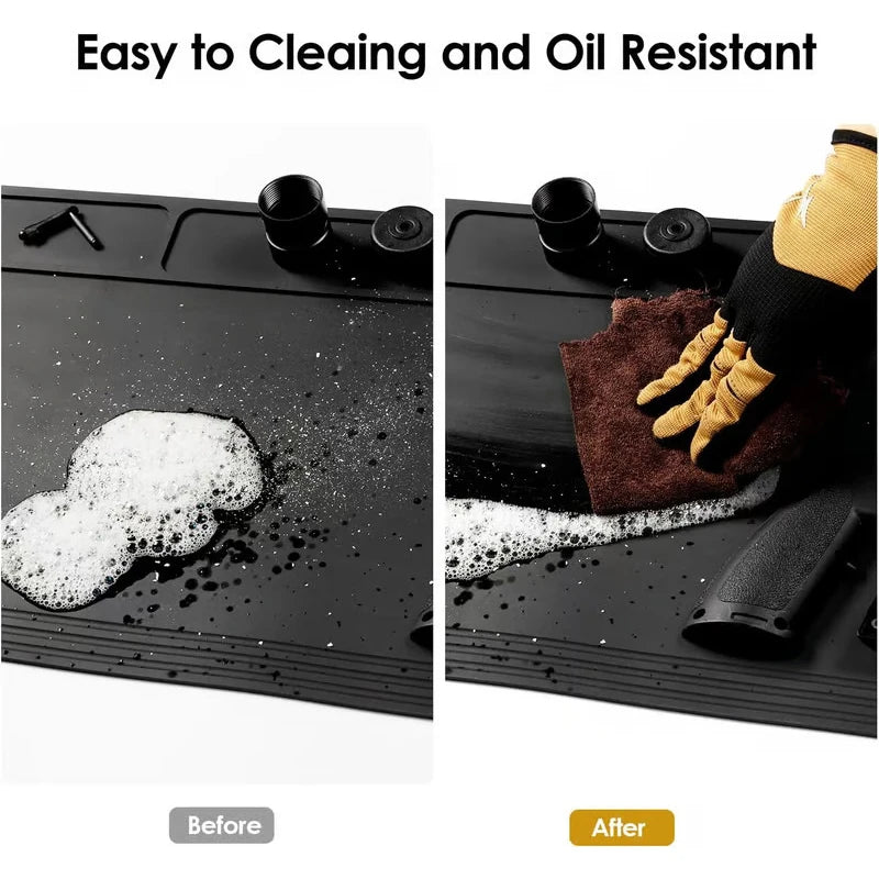 BattleGear™ magnetic gun cleaning work mat with parts organizer