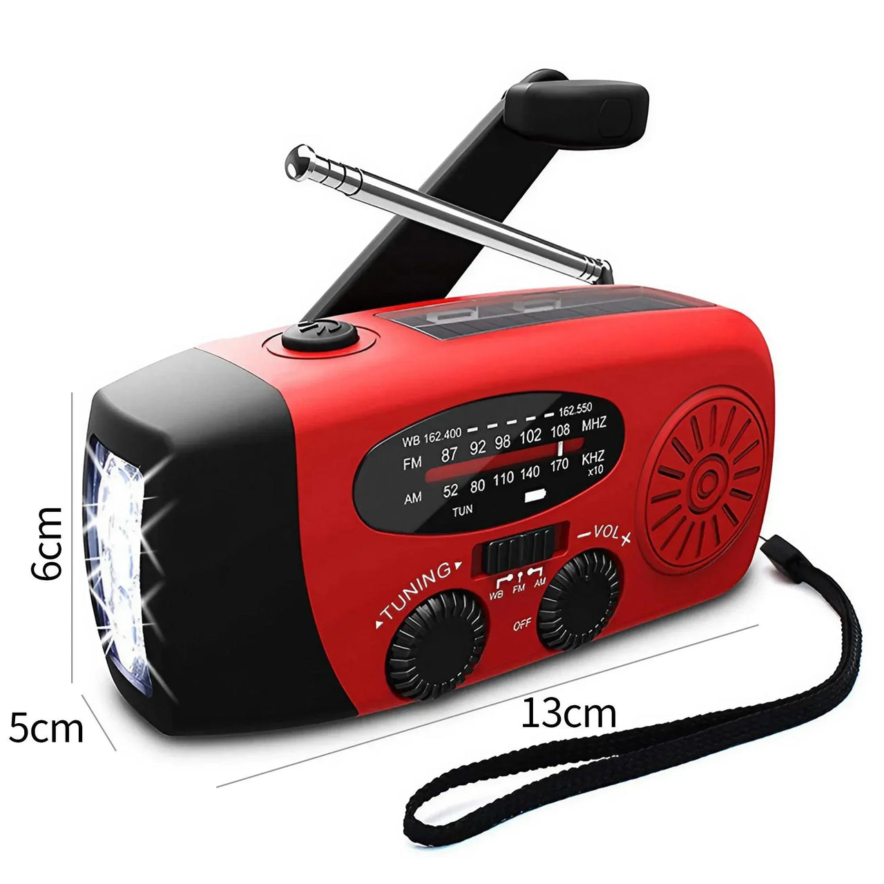 FieldLux™ - Solar Hand Crank Emergency Radio - USB Charger & LED Light
