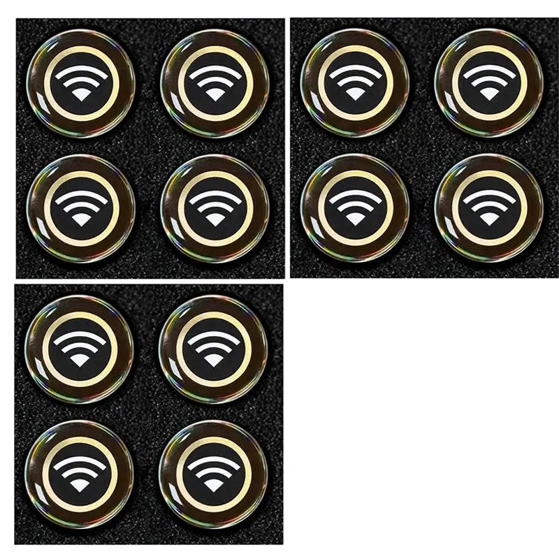 BattleGear EMF Shield Sticker 12-Pack round black and gold patches