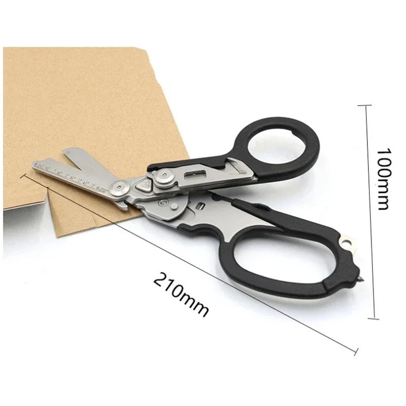 BattleGear™ RaptorFold Tactical Folding Scissors - Multi-Tool for First Aid, Outdoor & Emergency