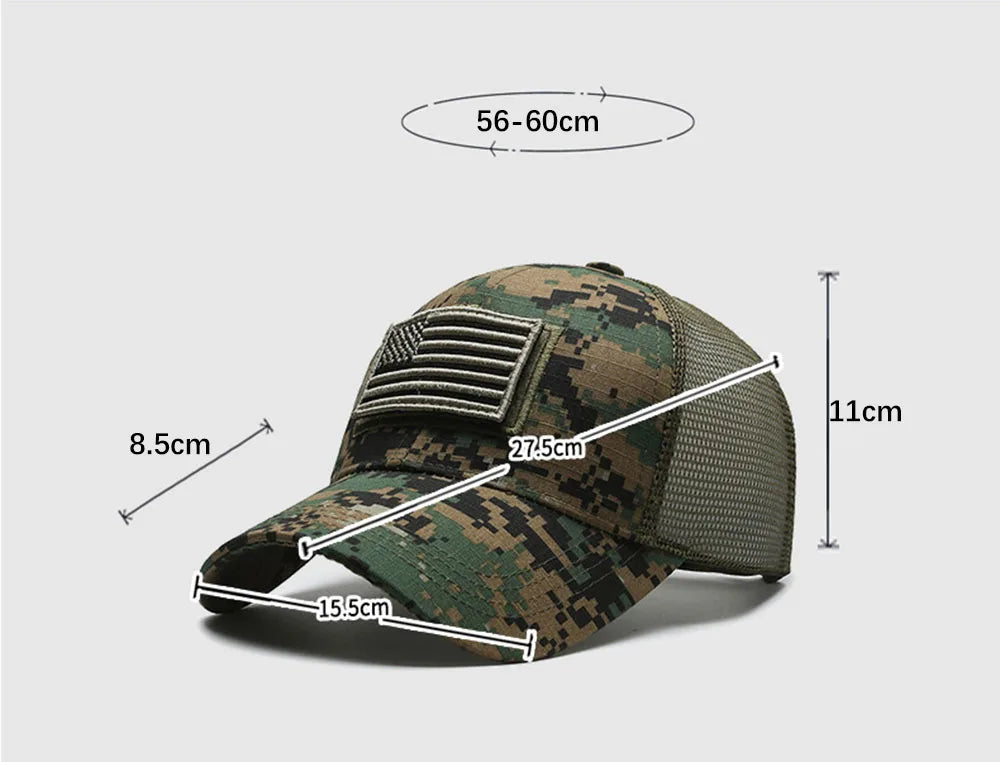 American Flag Adjustable Camouflage Hat