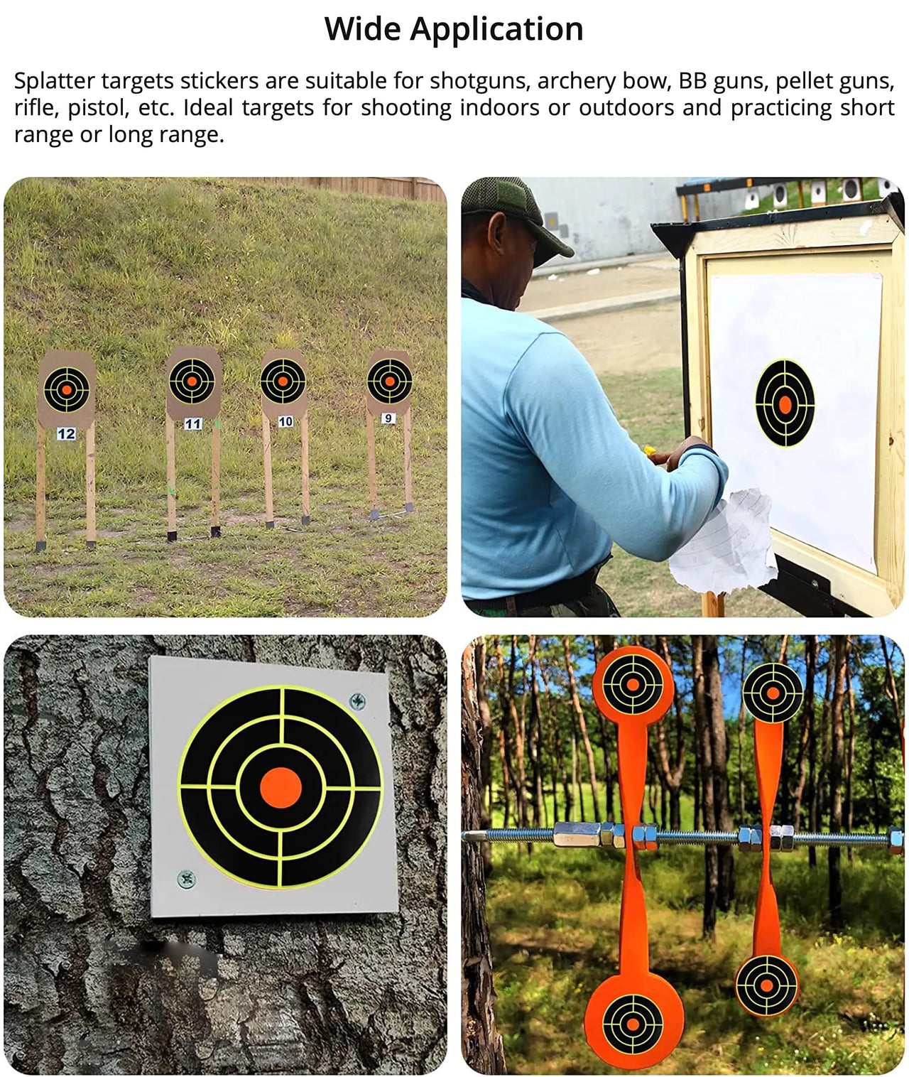 BattleGear™ – Self Adhesive Shooting Target Stickers - 200 Pcs Splatter Reactive Training