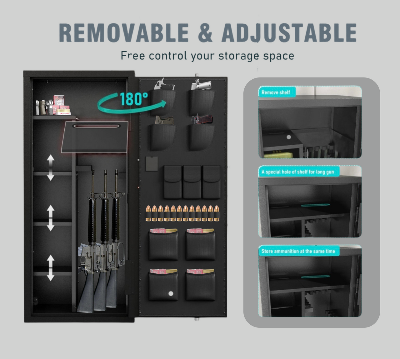 Fortress Series 15–20 Rifle & Pistol Gun Safe – Silent Access + Dual Alarm Defense