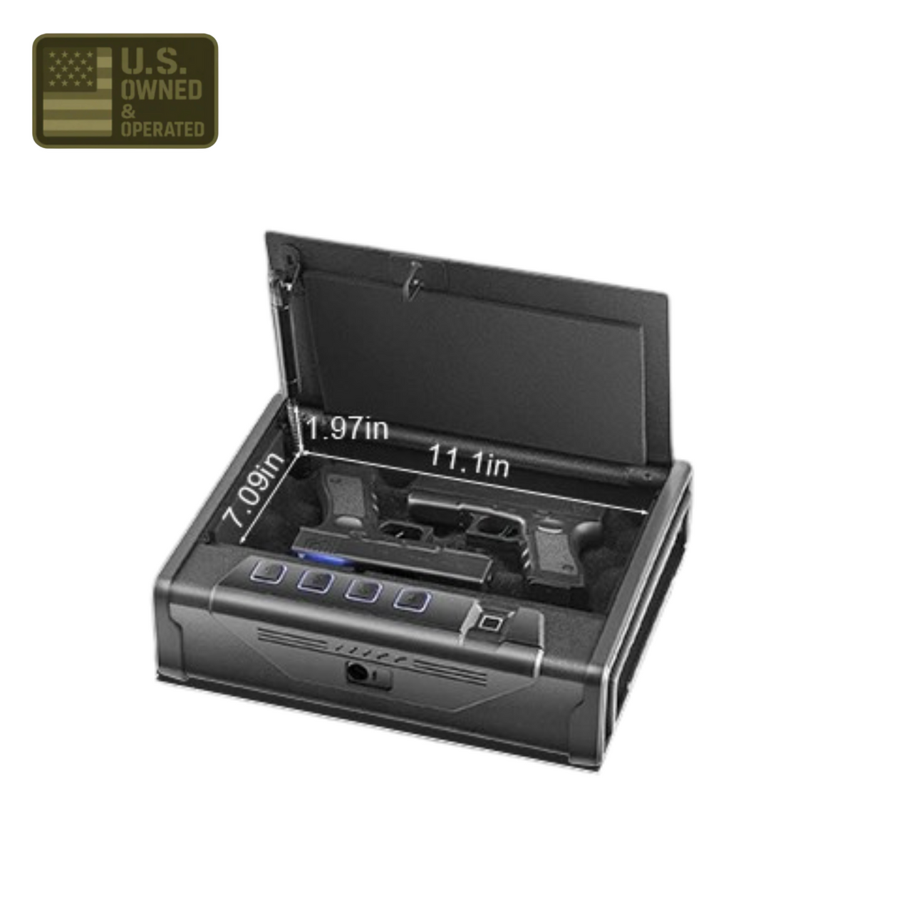 Biometric Tactical Pistol Safe – Steel Quick Access Gun Box