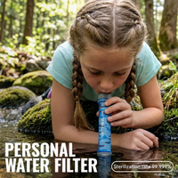 Thumbnail for AquaTrek™ Carbon Fiber Water Filter Straw - Portable Survival Purifier Set