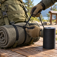 Thumbnail for BattleGear 550 paracord securing a rolled blanket to a field pack