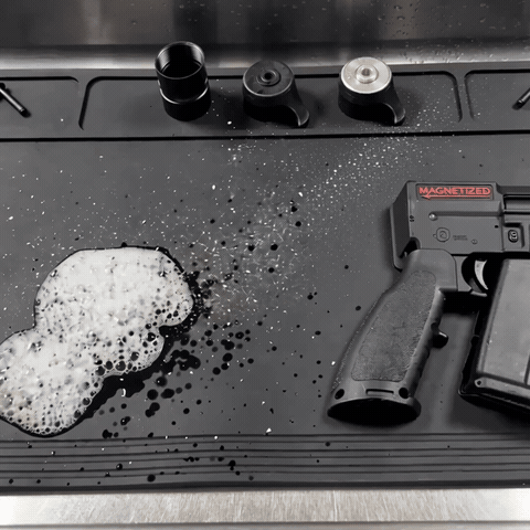 BattleGear™ - Gun Cleaning Work Mat - Magnetic Parts Tray for Rifle & Pistol Maintenance