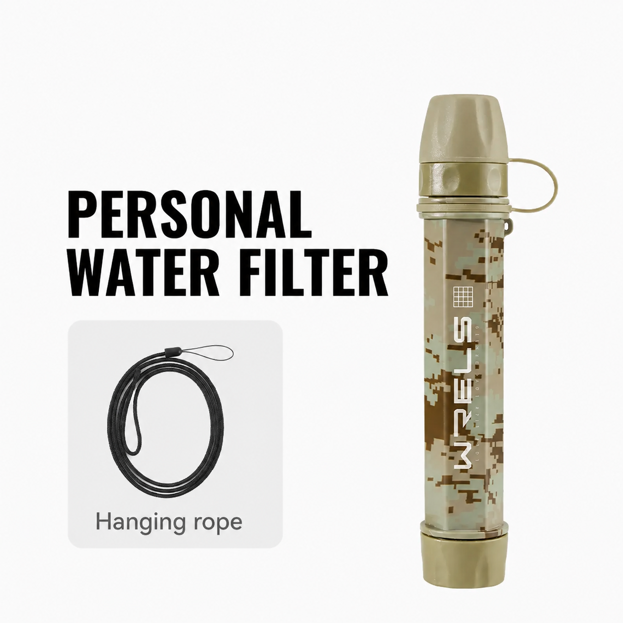 AquaTrek™ Carbon Fiber Water Filter Straw - Portable Survival Purifier Set