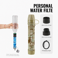 Thumbnail for AquaTrek™ Carbon Fiber Water Filter Straw - Portable Survival Purifier Set