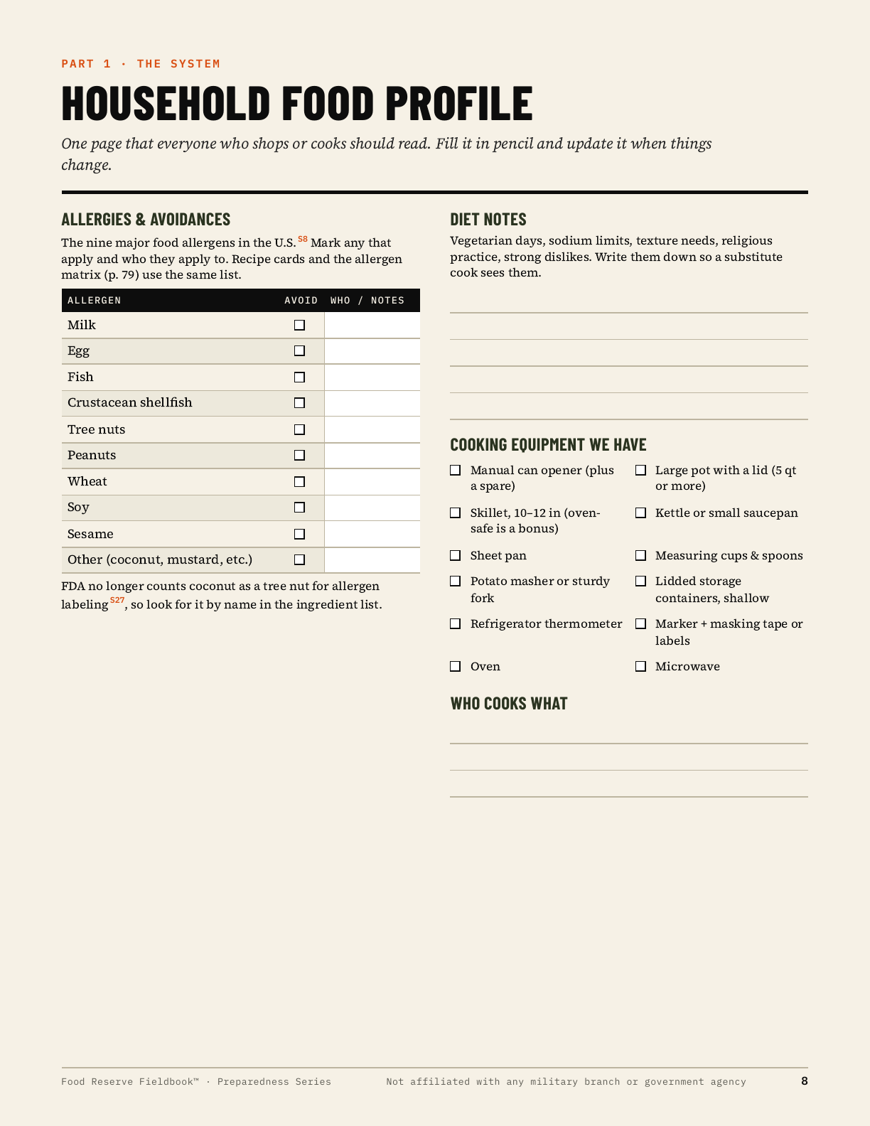 The Food Reserve Fieldbook™ — Long-Term Food Storage & Rotation Guide