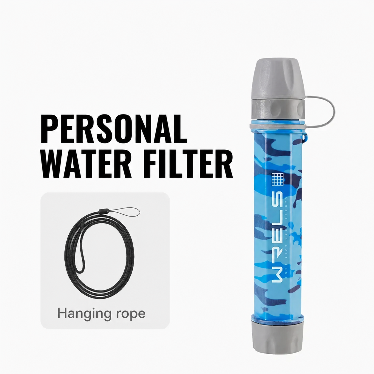 AquaTrek™ Carbon Fiber Water Filter Straw - Portable Survival Purifier Set