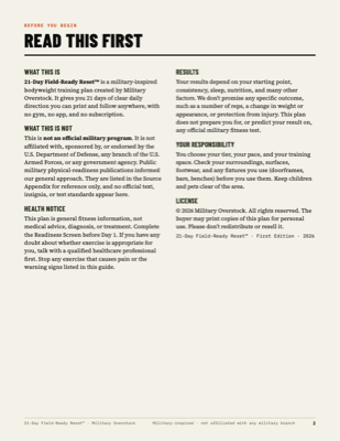 21-Day Field-Ready Reset™ — Military-Inspired Bodyweight Training Plan