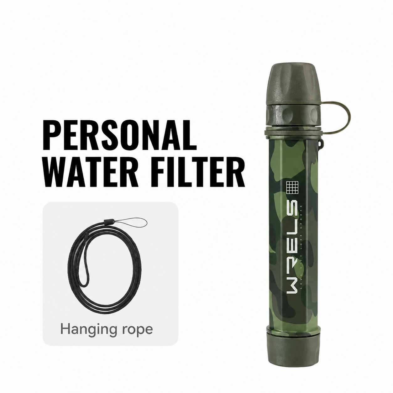 AquaTrek™ Carbon Fiber Water Filter Straw - Portable Survival Purifier Set