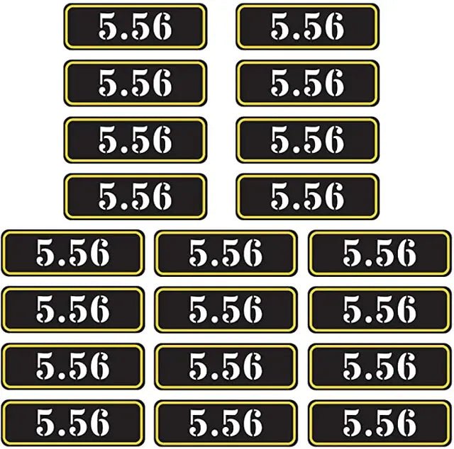 Ammo Label Stickers 5.56 7.62x39 300BLK .45ACP 9MM .223REM .380 - Military Overstock