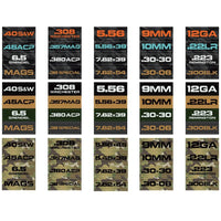 Thumbnail for Ammo Label Stickers 5.56 7.62x39 300BLK .45ACP 9MM .223REM .380 - Military Overstock