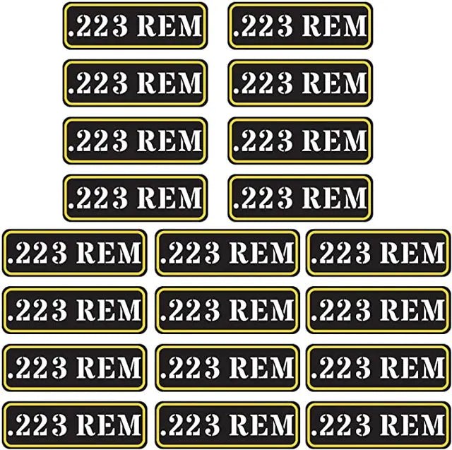 Ammo Label Stickers 5.56 7.62x39 300BLK .45ACP 9MM .223REM .380 - Military Overstock