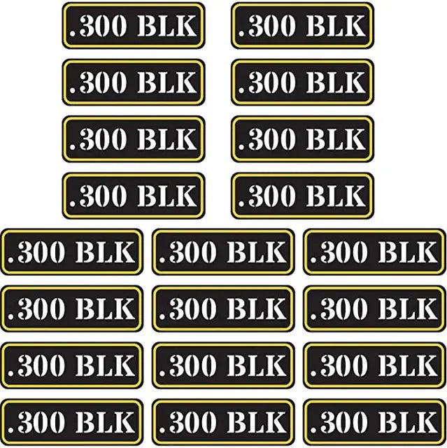 Ammo Label Stickers 5.56 7.62x39 300BLK .45ACP 9MM .223REM .380 - Military Overstock