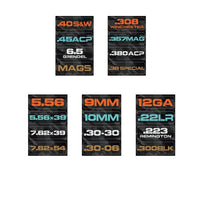 Thumbnail for Ammo Label Stickers 5.56 7.62x39 300BLK .45ACP 9MM .223REM .380 - Military Overstock