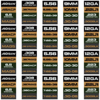 Thumbnail for Ammo Label Stickers 5.56 7.62x39 300BLK .45ACP 9MM .223REM .380 - Military Overstock