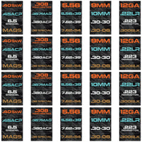 Thumbnail for Ammo Label Stickers 5.56 7.62x39 300BLK .45ACP 9MM .223REM .380 - Military Overstock