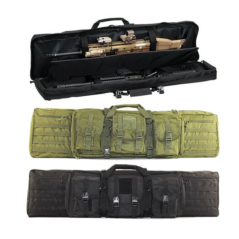Double Rifle Soft Range Case - 3 Pouch With Molle & Padding - Military Overstock