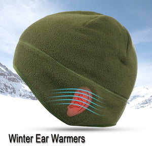 Fleece Beanie With Ear Warmer - Military Overstock