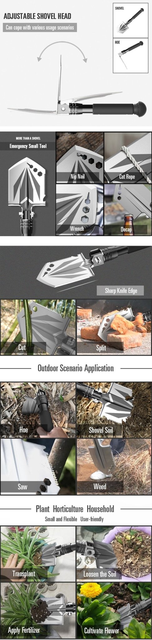 MiniTac Survival Shovel - Military Overstock