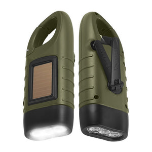 Solar + Hand Crank Flashlight - Military Overstock