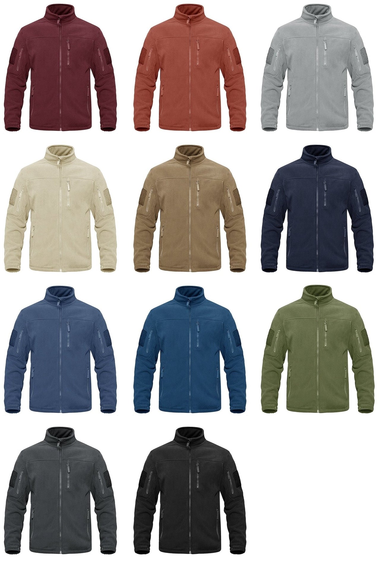Tactical Fleece Zip-Up Patch Jacket - Military Overstock