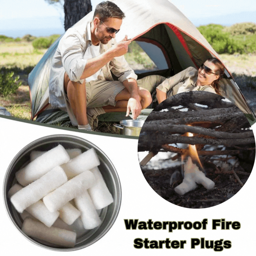 Waterproof Fire Starter Plugs (12 Pack) - Military Overstock