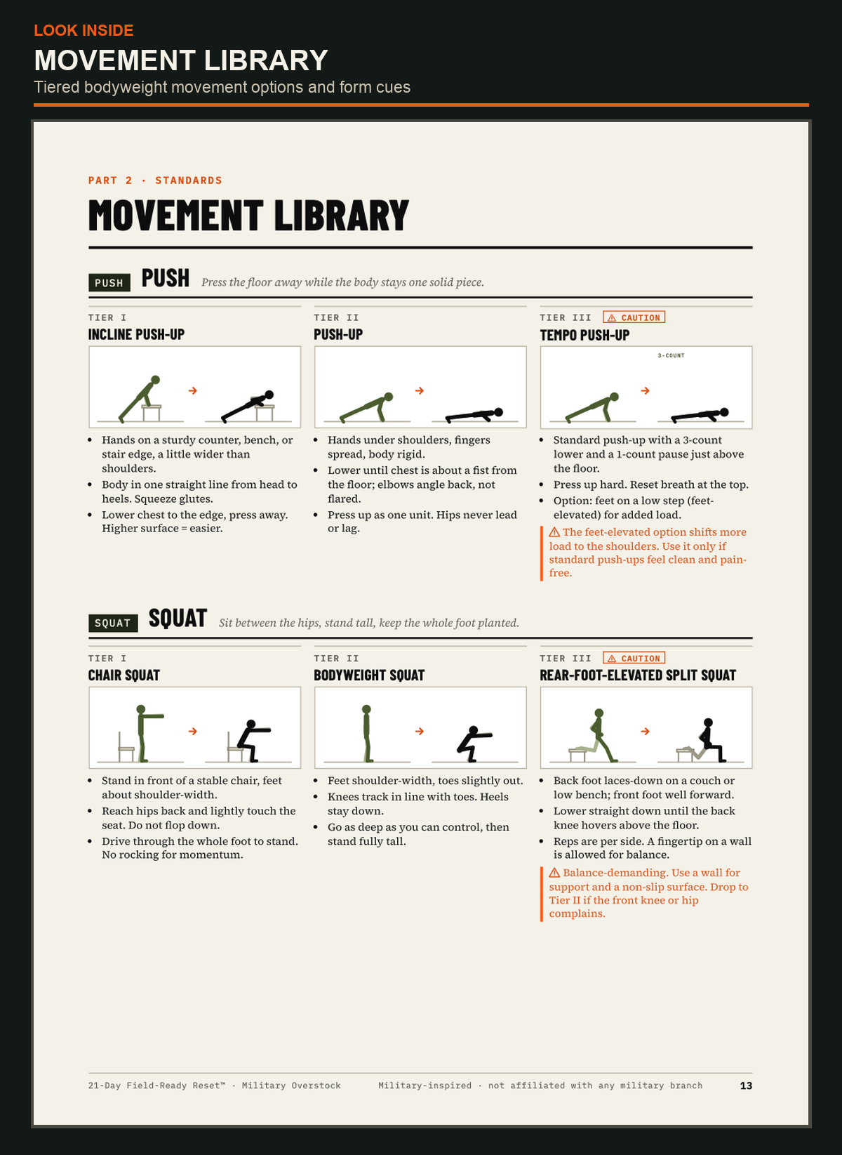 Movement options and substitutions