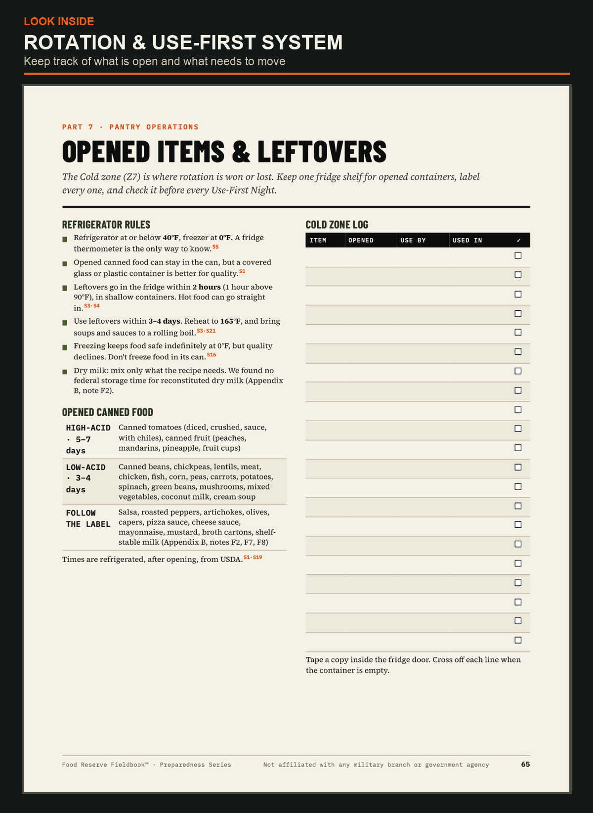 Rotation log page